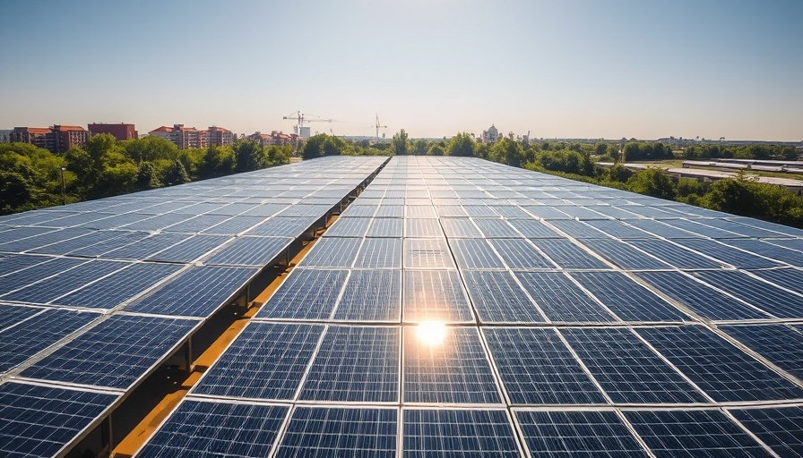 Solar panels harnessing energy, related to AI power demands and energy policies.
