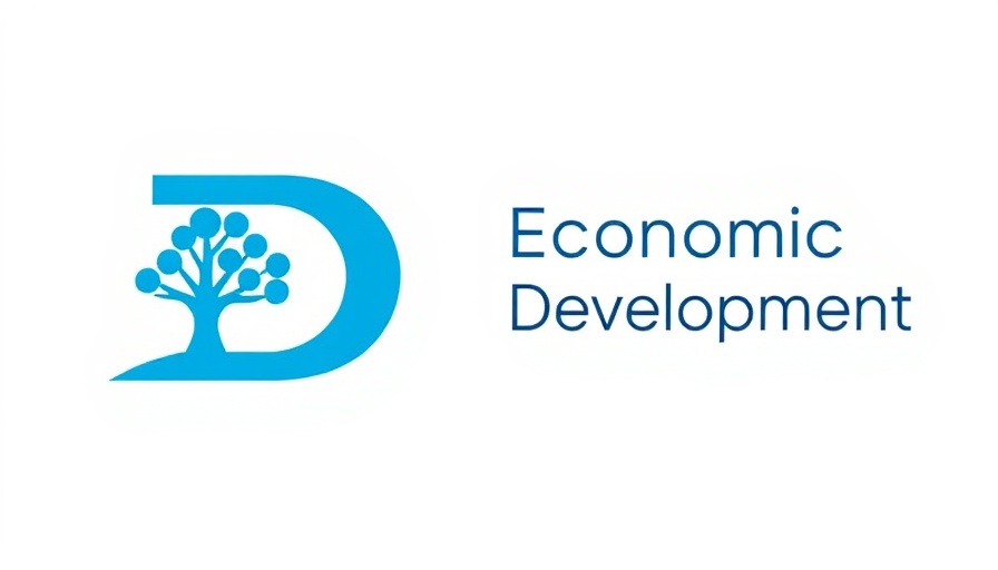 Dallas city economic development logo, blue design.