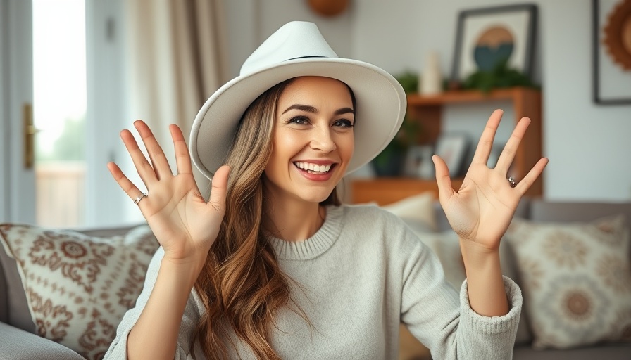 Smiling woman waving, cozy living room setting, Danielle Spencer death What's Happening