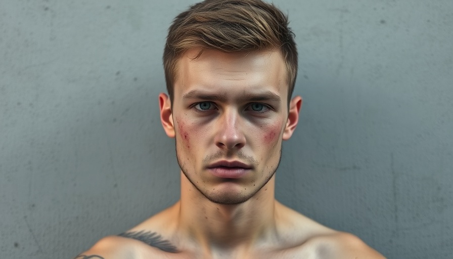 Close-up image representing Austin crime reports with a bruised face.