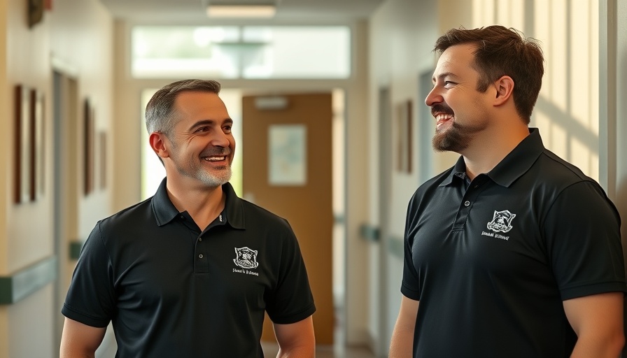 Two men smiling in community center hallway, San Antonio community news