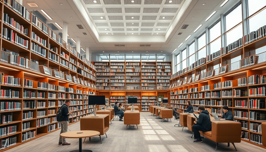 Modern library interior related to Round Rock ISD policy update.
