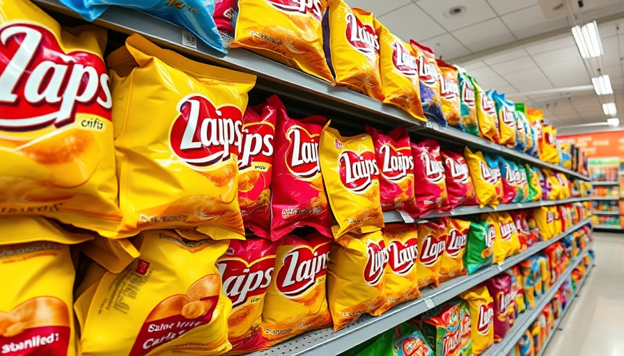 San Antonio business news: colorful snack chip display in store.