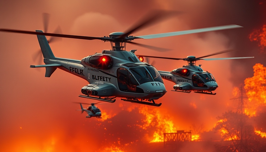 Texas A&M autonomous helicopters fighting fire in cinematic scene