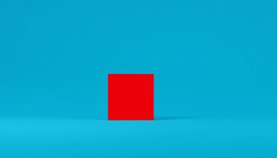 Texas flood history - minimalistic red square.
