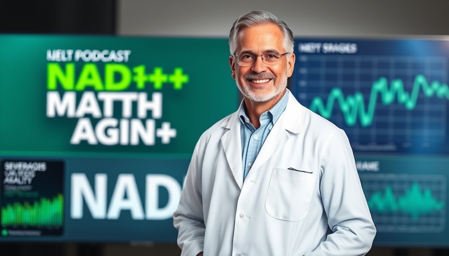 Podcast promotion on NAD+ supplements for healthy aging.