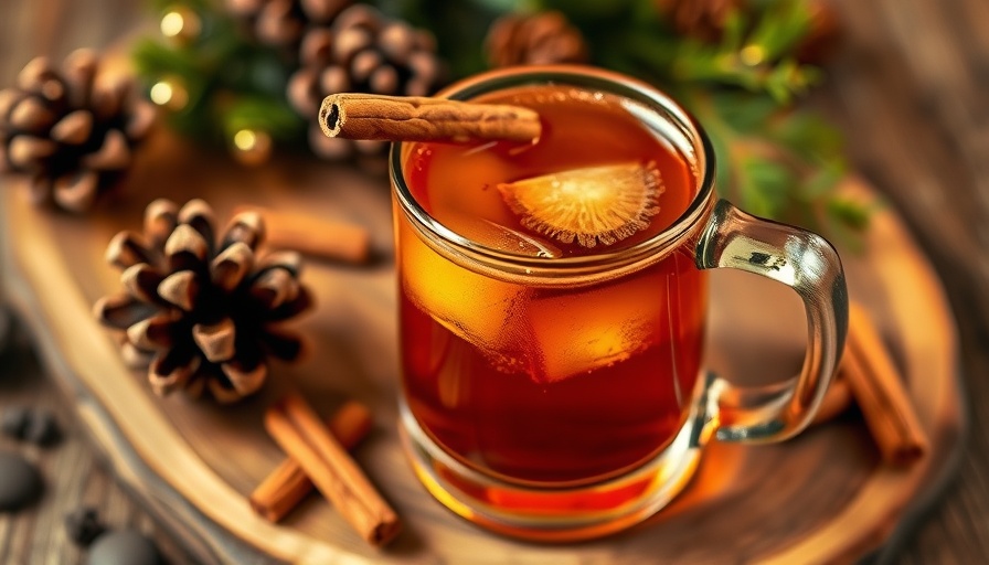 Warm spiced rum with cinnamon on rustic board - Kirk and Sweney Reserva Dominican Rum.