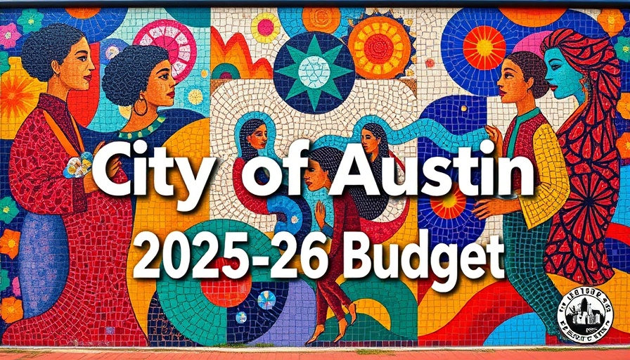Austin City Council artwork with 2025-26 budget announcement.