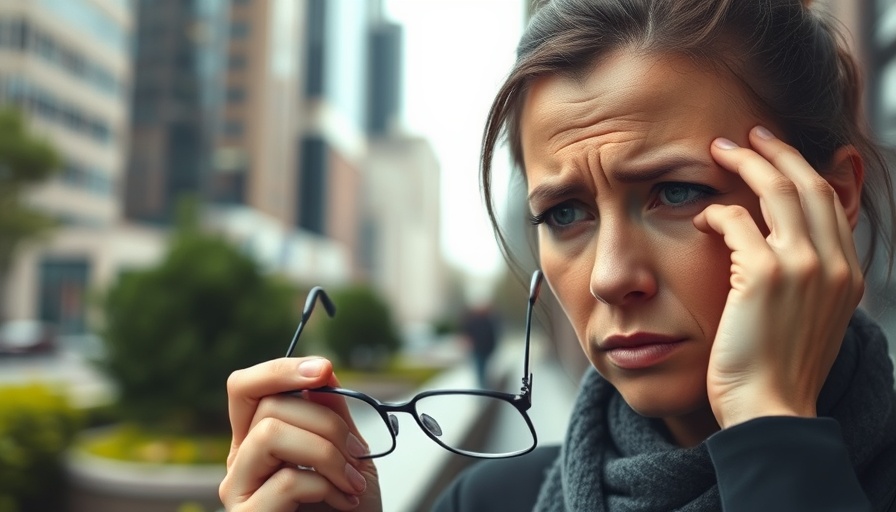 Woman showing early symptoms of multiple sclerosis, looking fatigued.