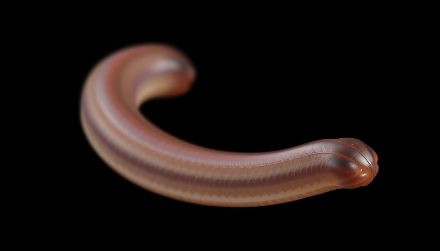 Close-up of flatworm for in vivo brain studies with soft lighting.