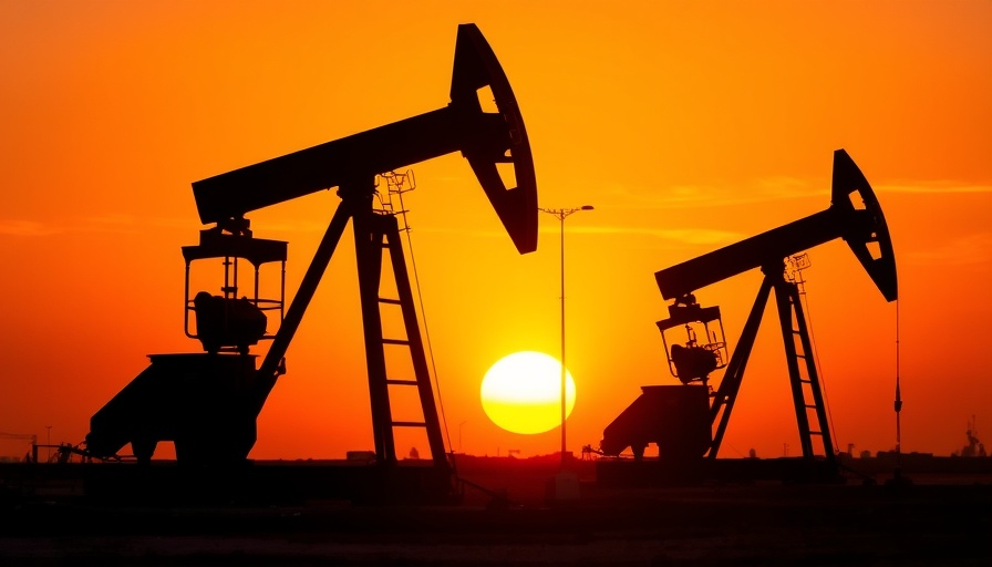 Silhouetted oil pumps at sunset related to Trump administration relaxation of methane regulations.