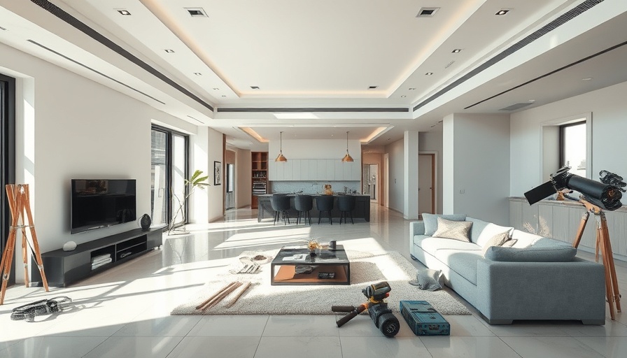 Large-scale renovations in a Dallas living room, spacious and modern.