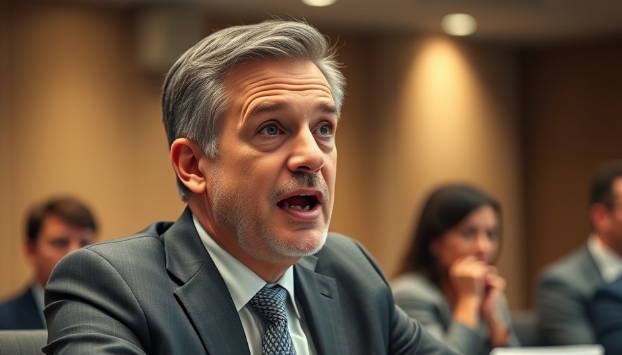 Middle-aged man speaking at transgender troops discharge hearings.