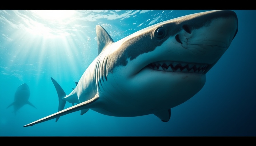Great white shark swimming gracefully underwater; great white sharks DNA mystery