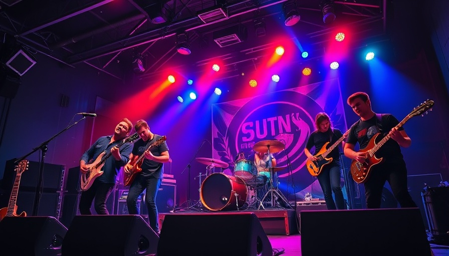 Live band performance in San Antonio with vibrant stage lighting.