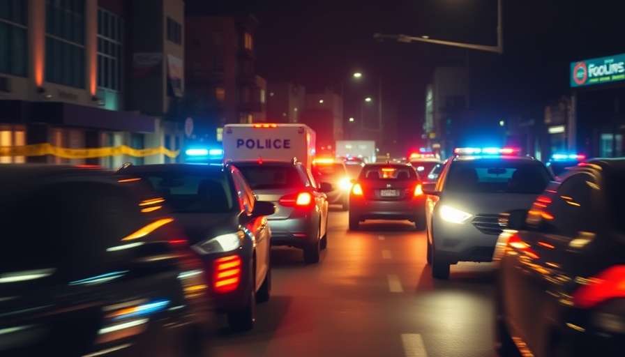 Emergency vehicles at night in north Harris County, related to stabbing incident.
