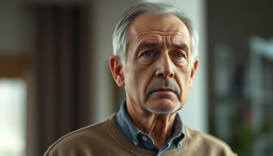 Older man stands alert indoors, conveying U.S. national security emergency.