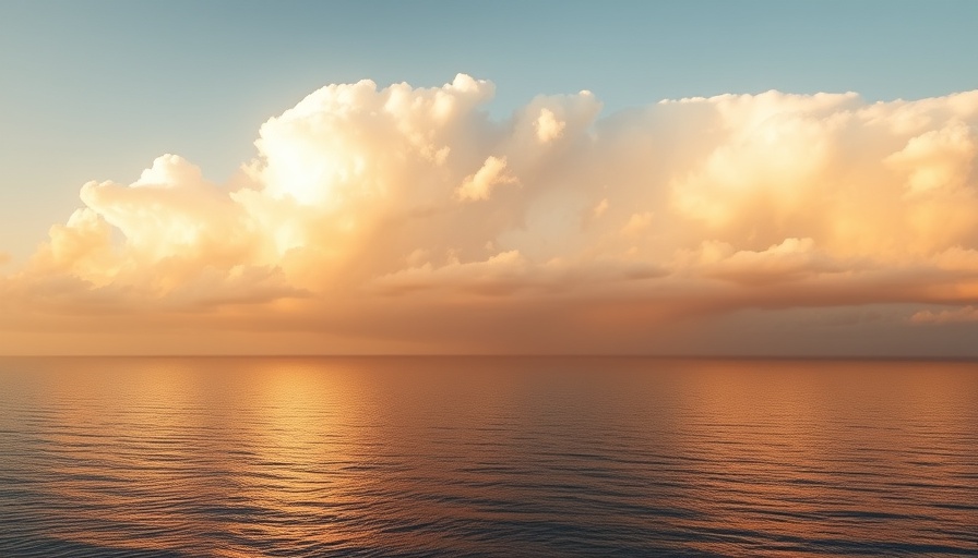 Stunning sunrise over ocean reflecting golden clouds, Bolivar Peninsula Labor Day getaway.