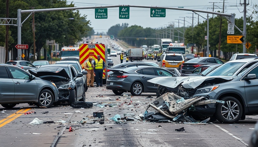South Austin crash scene with damaged vehicles and emergency crew.