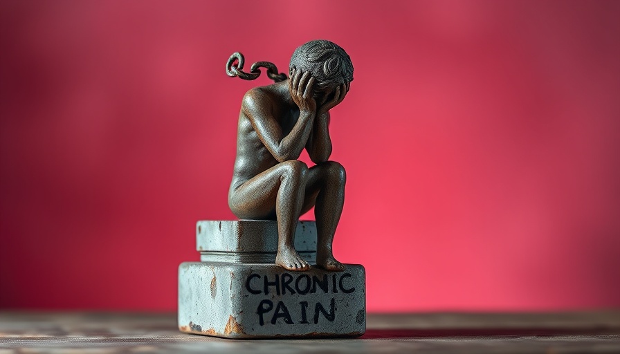 Sculpture representing the burden of chronic pain.