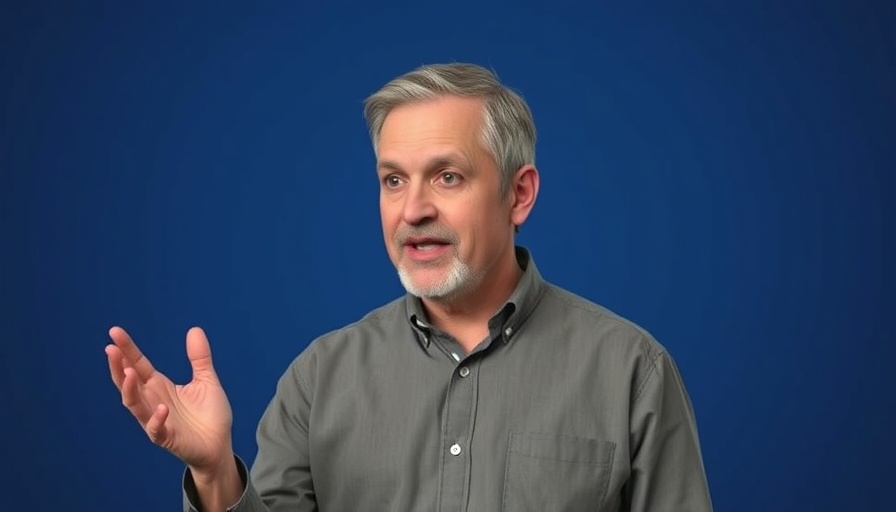 Middle-aged man speaking on skin tag removal tips.