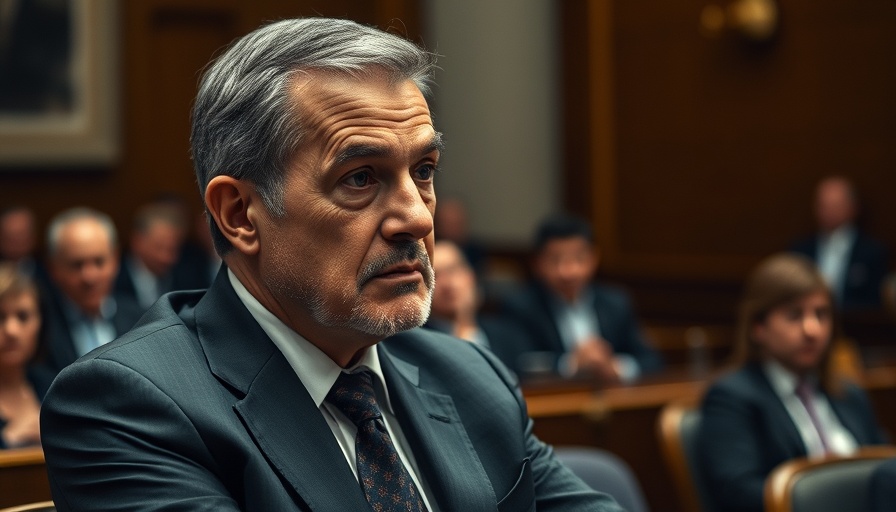 Engaged man discussing in a courtroom setting.