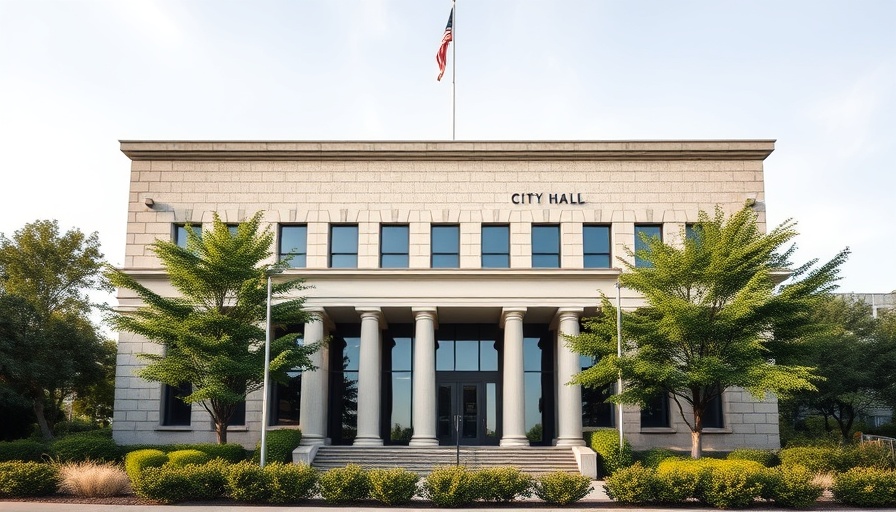 Austin city hall exterior highlighting local business development