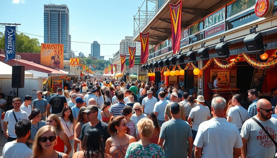 Austin events festival scene with lively crowd enjoying music.