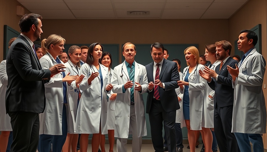 Houston lawyers musical on stage with actors in hospital setting.