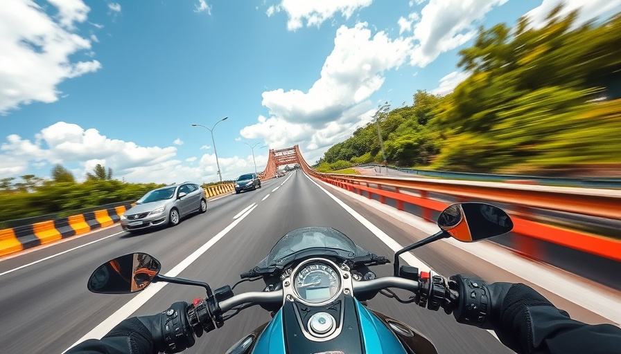 Exciting motorcycle ramp jump on highway, captivating moments in sports.
