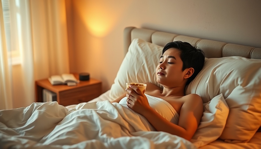 Cozy night snack for eating for a good night’s sleep in a serene bedroom.
