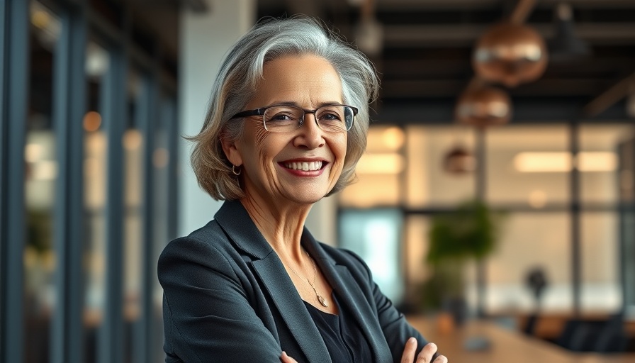 Confident older professional, top jobs for older workers, modern office setting.