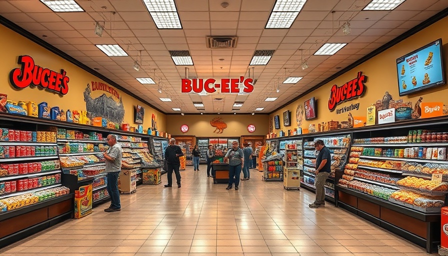 Wide-angle view of Buc-ee's interior with various displays, Buc-ee's Texas A&M Partnership.