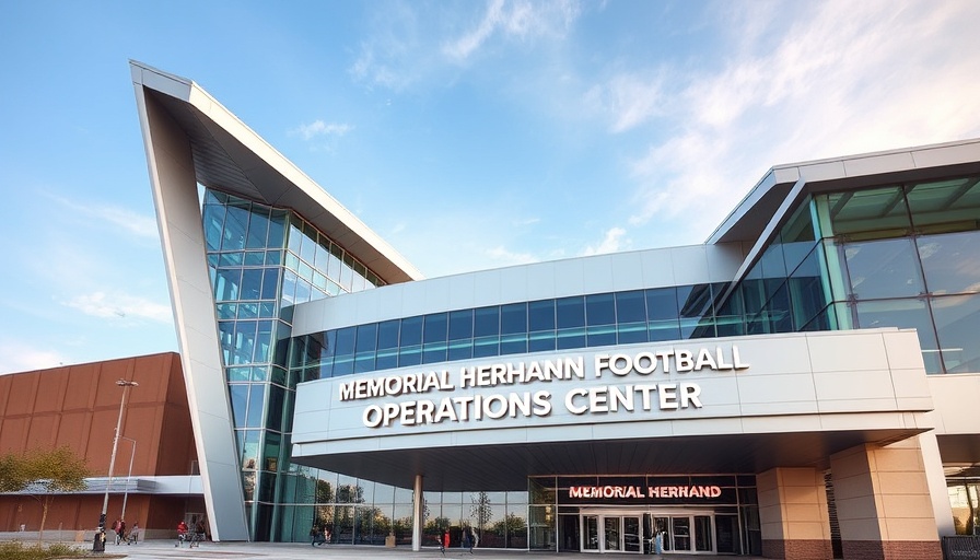 Memorial Hermann Football Operations Center building sign.