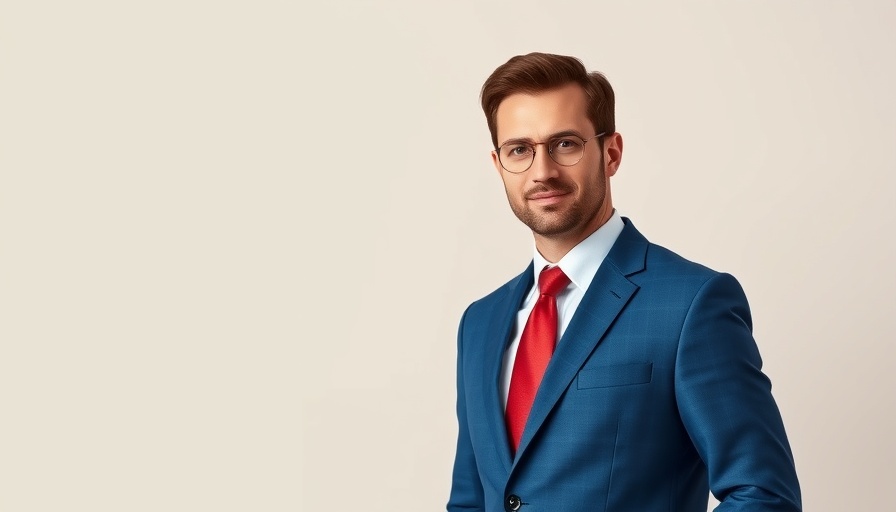 Confident businessman in suit posing for Houston business news.