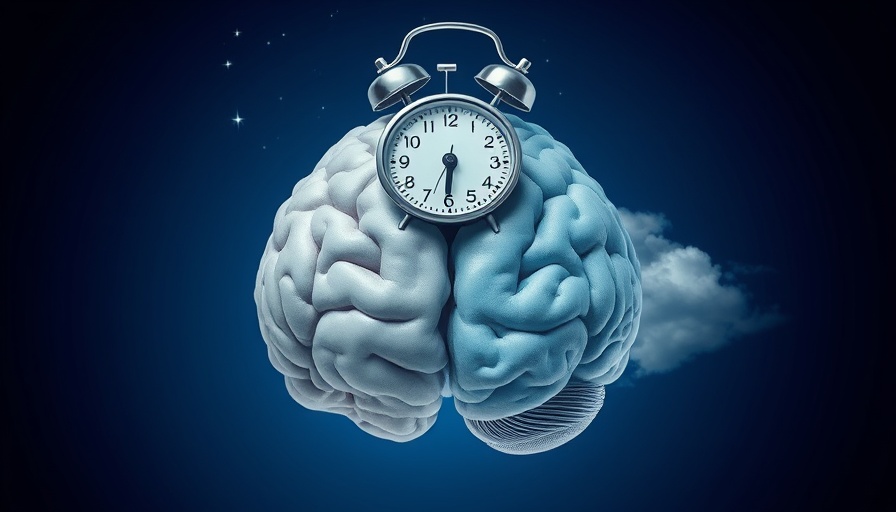Brain with alarm clock, illustrating brain works overnight to burn fat.