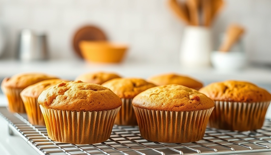 Gluten-free pumpkin muffins cooling on a rack.