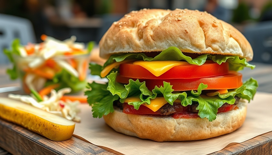Delicious Austin veggie burgers with fresh toppings.