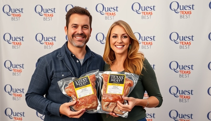 Quest for Texas Best finalists posing with packaged meat.