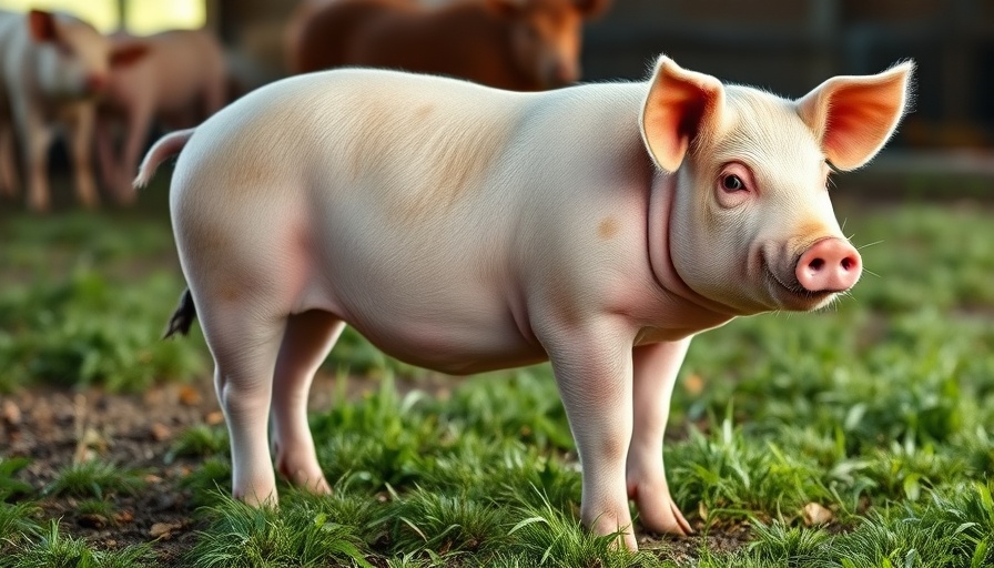 Healthy pig on a farm representing potential for pig lung transplant research.