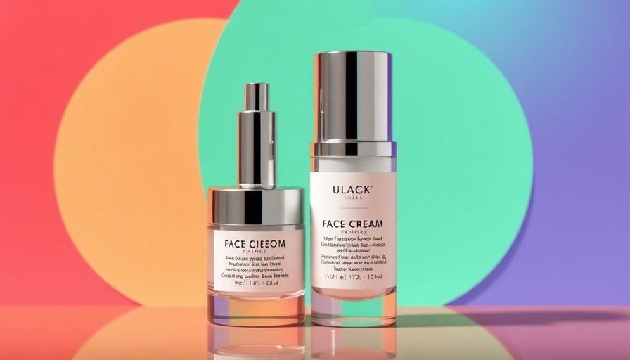 Modern face creams with SPF 2025, vibrant backdrop