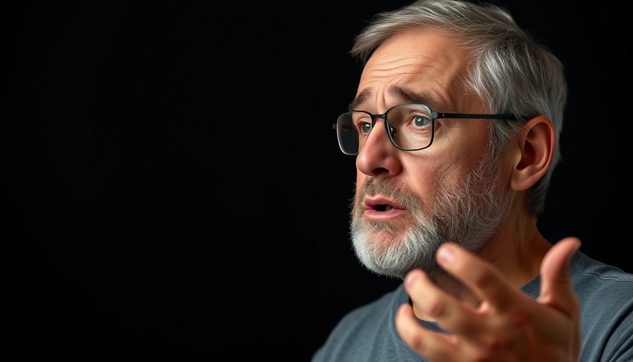 Middle-aged man discussing collagen deficiency and mental wellness.