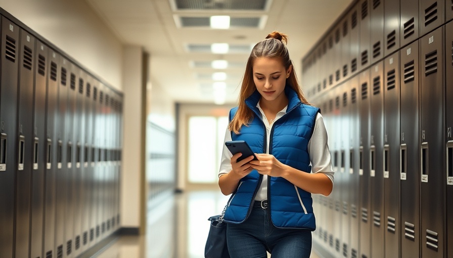 Person in blue vest walking indoors amid lockers, Austin mail theft news.
