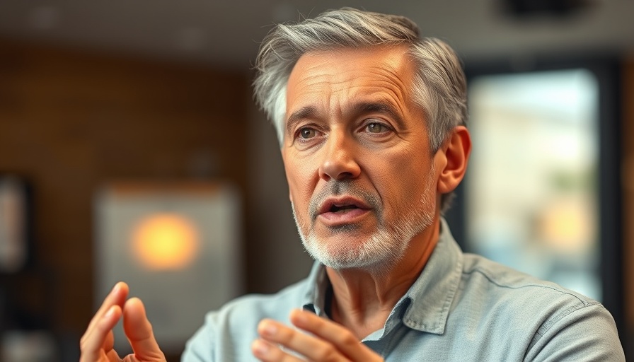Collagen deficiency signs discussed by middle-aged man in studio.