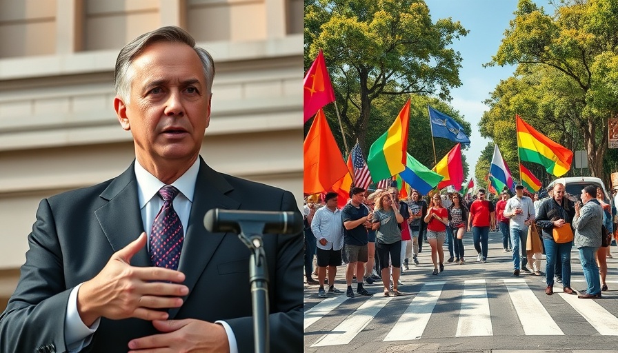 Pulse Nightclub Memorial Debate split-screen showing speaker and protests.