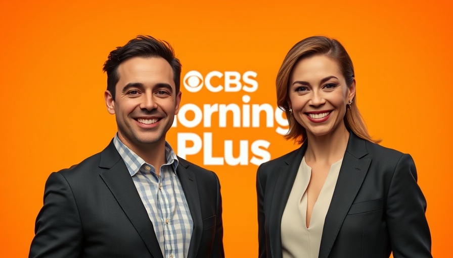 CBS Mornings Plus hosts with logo on orange background.