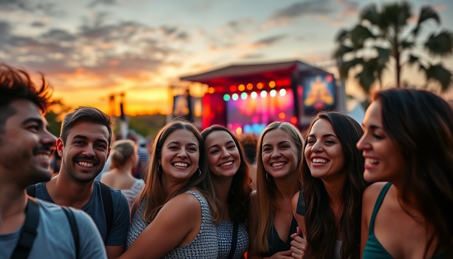 Concert at Austin during Labor Day weekend with sunset sky.