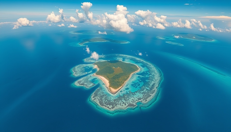 Stunning aerial view of an island in the Bermuda Triangle mystery zone.