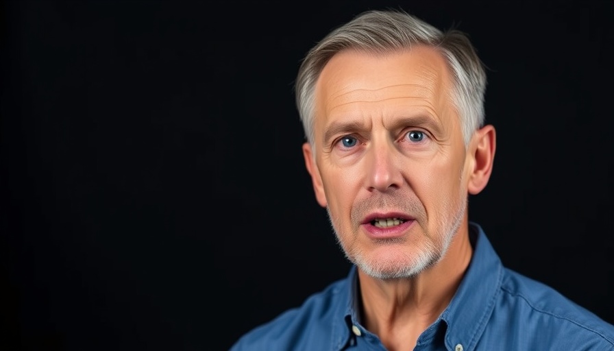 Middle-aged man discussing mental wellness for seniors.