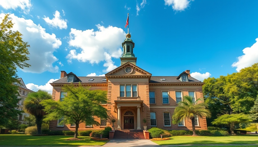 Reinvention of Hyde Park historic Baker School building surrounded by greenery.